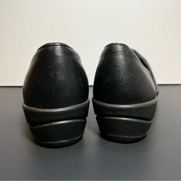 Womens SANITA Black Leather Slip On Clogs / Size 10.5-11 - EU 41 - Picture 5 of 9